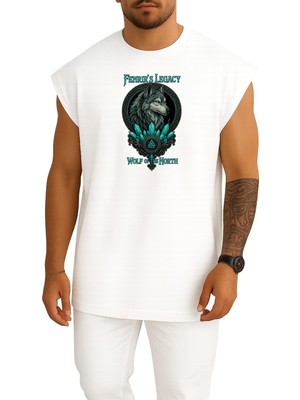 Bahriyeli Collection Oversize Fenrir S Legacy Wolf Of The North Göğüs Baskılı Atlet