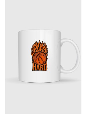 Bahriyeli Collection  Play Hard Basketbol Baskılı Kupa Bardak