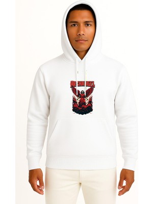 Bahriyeli Collection Kapüşonlu Archangel Göğüs Baskılı Unisex Sweatshirt