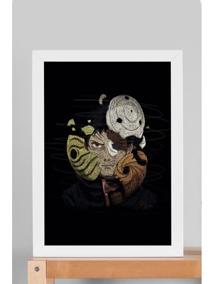Satürn Design Obito Uchiha Naruto Çerçeveli Tablo Anime Manga - Estetik Poster