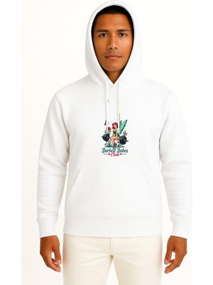 Bahriyeli Collection Kapüşonlu Barbell Babes Club Gym Göğüs Baskılı Unisex Sweatshirt