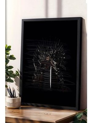 Satürn Design Ned Stark Iron Throne Çerçeveli Tablo Game Of Thrones - Estetik Poster