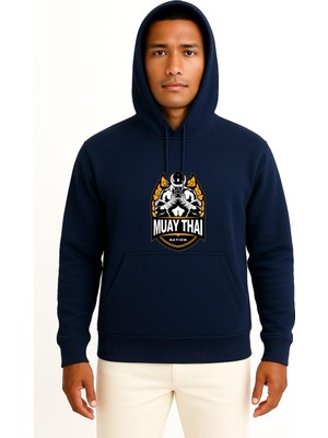 Bahriyeli Collection Kapüşonlu Muay Thai Nation Göğüs Baskılı Unisex Sweatshirt