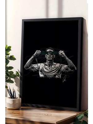 Satürn Design Rafael Nadal Portre Çerçeveli Tablo Tenis - Estetik Poster