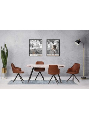 VRL Mobilya Ledart (Rgb LED Aydınlatmalı) Mutfak Cafe Masası Zenit 180° Mutfak Cafe Sandalyesi