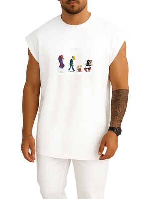 Bahriyeli Collection Oversize The Bads Karakterler Göğüs Baskılı Atlet