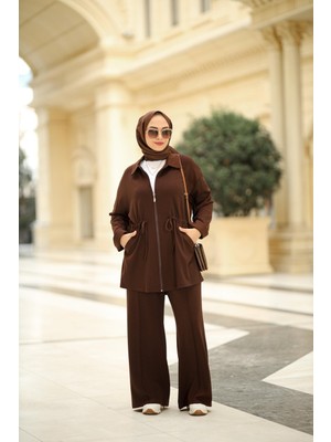 Ns Moda Tesettür Doğa Takım Kahverengi