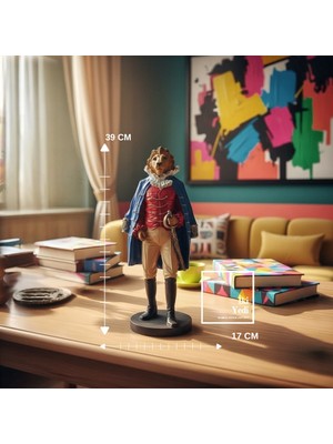 İki Yedi Konsept Patwell 771 Asil Amiral Aslan Heykeli Kurşun Asker Üniforması Figürlü Dekoratif Obje Ofis Hediyesi