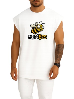 Bahriyeli Collection Oversize Zombee Zombi Arı Göğüs Baskılı Atlet