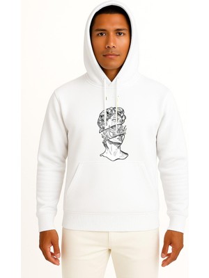 Bahriyeli Collection Kapüşonlu Antik Yunan Tanrısı Yunan Mitoloji Göğüs Baskılı Unisex Sweatshirt