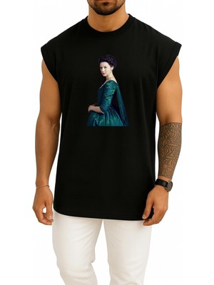 Bahriyeli Collection Oversize Caitriona Balfe Outlander Göğüs Baskılı Atlet