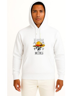 Bahriyeli Collection Kapüşonlu One Piece Mugiwar A Göğüs Baskılı Unisex Sweatshirt