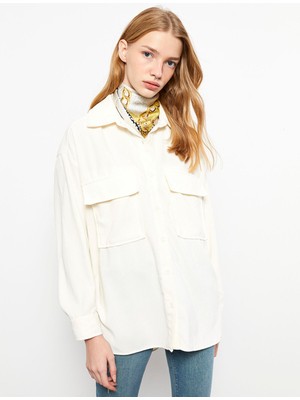 Lc Waikiki Yeni Sezon Düz Uzun Kollu Kadife Oversize Kadın Gömlek Ceket