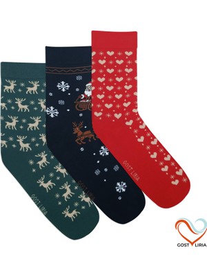 GOST LİRİA Noel & Yeni Yıl Temalı 3’lü Çorap Seti
