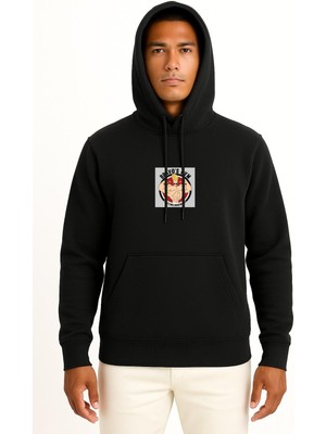 Bahriyeli Collection Kapüşonlu Johnny Bravo Gym Salonu Göğüs Baskılı Unisex Sweatshirt