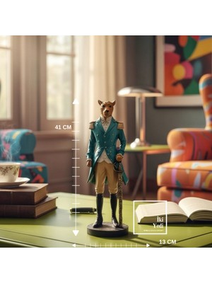 İki Yedi Konsept Patwell 772 Asil Leopar Heykeli Kurşun Asker Üniforması Figürlü Dekoratif Obje Ofis Hediyesi Renkli