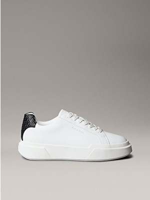 Calvin Klein Kadın Chunky Cupsole Düz Taban Sneaker Beyaz Renkli Şık Tasarım