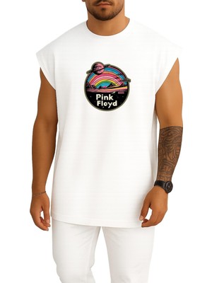 Bahriyeli Collection Oversize Pink Floyd Music Göğüs Baskılı Atlet