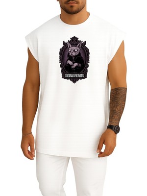Bahriyeli Collection Oversize Meowsferatu Göğüs Baskılı Atlet