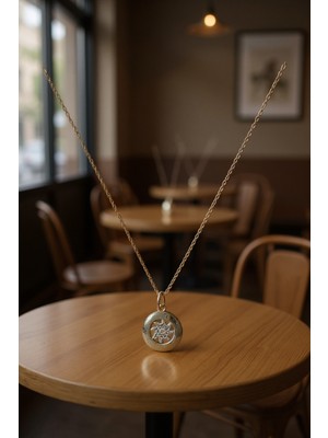 Nova Grup Yuvarlak Figürlü Zirkon Taşlı 14 Ayar Altın Kolye