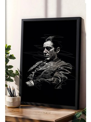Satürn Design The Godfather Michael Corleone Çerçeveli Tablo Portre - Estetik Poster