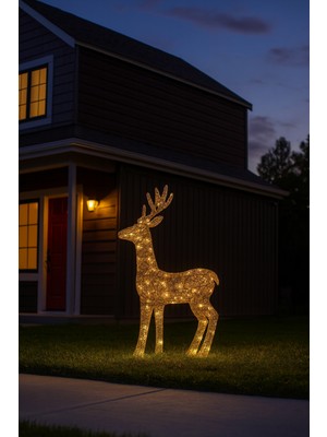 Okavango Yapay Noel Dekoru 63 cm Ren Geyiği Yılbaşı Süsü Yılbaşı Hediyeleri Ledli Noel Süsü