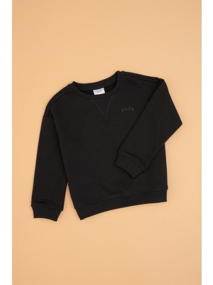U.S. Polo Assn. Erkek Çocuk Siyah Basic Sweatshirt Kolsuz Tek Cepli 50313829-VR046