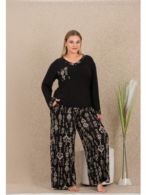 Lady Büyük Beden Pijama Takımı Alt Üst