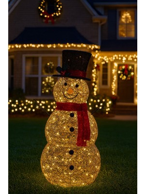 Okavango Yapay Noel Dekoru 63 cm Kardan Adam Ledli Yılbaşı Süsü Yılbaşı Hediyeleri LED