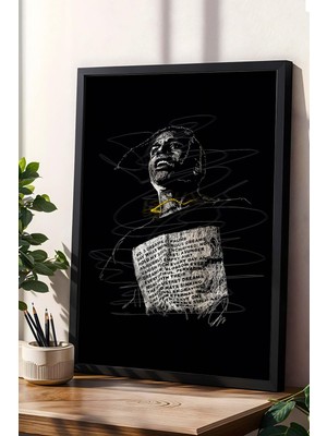 Satürn Design Travis Scott Portre Çerçeveli Tablo Rap Hip Hop - Estetik Poster