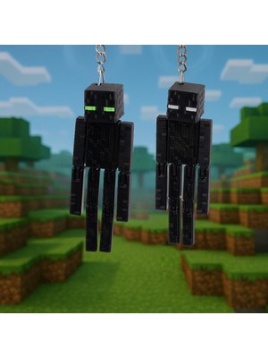 Flexilab Creative Minecraft Enderman Figür 2’li Anahtarlık Seti – Piksel Tasarım, Hediye ve Koleksiyon Ürünü