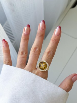 Venüs Design Çelik Kristal Taşlı Yüzük (Ayarlanabilir)