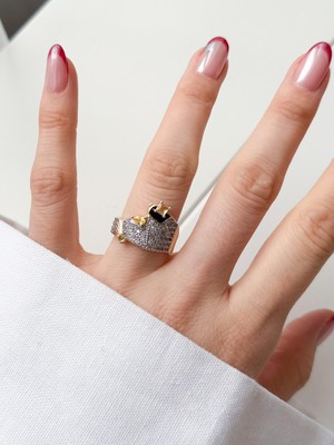 Venüs Design Çelik Taşlı Yüzük( Ayarlanabilirdir )