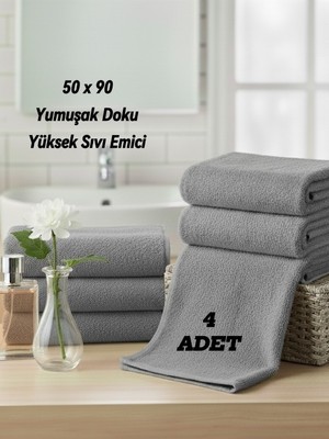 Embays Pamuklu Havlu  (4 Adet )  (50 x 90 cm ) Berber Havlusu,, El Yüz Havlusu, Kuaför Havlusu, Sporcu Havlusu