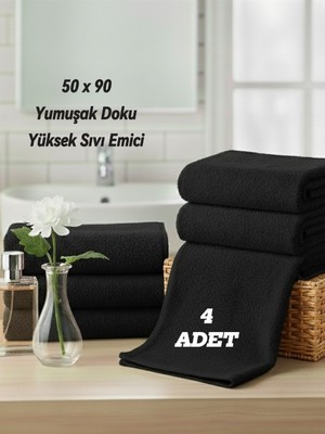 Embays Pamuklu Havlu   (50 x 90 cm )  (4 Adet ) Berber Havlusu,, El Yüz Havlusu, Kuaför Havlusu, Sporcu Havlusu