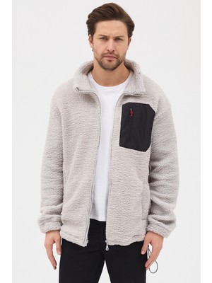 Erkek Peluş Oversize 5 Cepli Sweatshirt