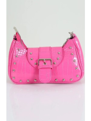 My Vintage Bony Zımbalı Timsah Desenli Kol Çantası