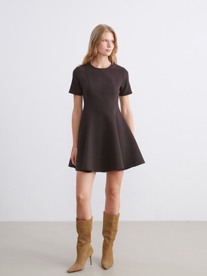 Lc Waikiki Yeni Sezon Bisiklet Yaka Peplum Mini Elbise