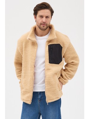 Erkek Peluş Oversize 5 Cepli Sweatshirt