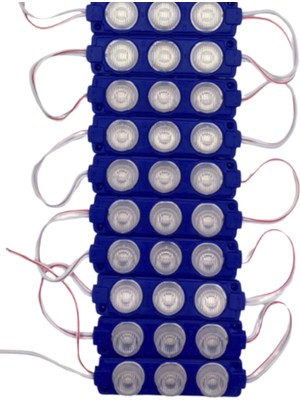 12 Volt 3 Watt 3 Lensli Mavi 3030 Smd LED Modül IP65 10 Adet Modül
