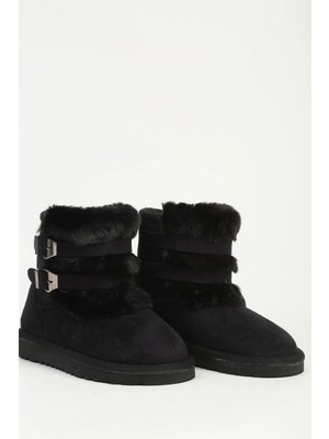 Noliva Kadın Süet Bot Içi Kürklü Yüksek Ince Taban Kışlık Bot