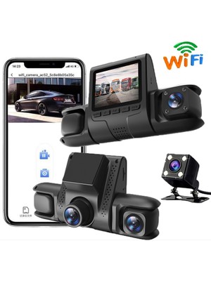 Newdaki 1080P Hd 4 Kameralı Wifi Telefon Kontrolü - 2 Inç Ekran Gece Görüşlü Geniş Açı G- Sensörü