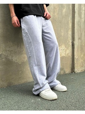 Oversize Şerit Detaylı Ayarlanabilir Paça Stoperli Baggy Eşofman Altı – %100 Pamuk – Unisex