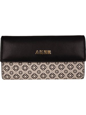 Aker Siyah Beyaz Cüzdan CNT20164
