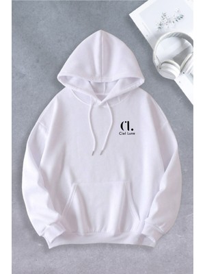 Nevermind Ciel Lune Markalı Oversize Unisex Kapüşonlu Sweatshirt