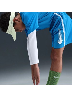 Nike Multi Dri-Fıt Unisex Çocuk Mavi Spor Şort Bağlamalı Bel Cepli Normal Kalıp
