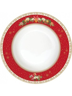 Easy Life Porselen Yılbaşı Temalı Çorba Yemek Tabağı 21,5 cm