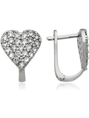 Özcömert Silver Gümüş Kalp Küpe