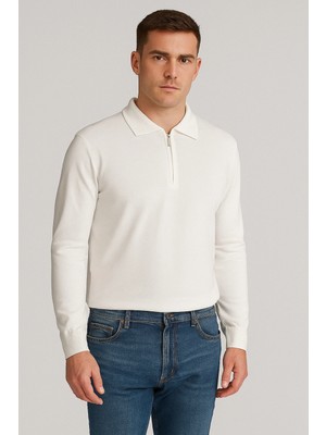 Laviva Fashion Merserize Fermuarlı Polo Yaka Tişört