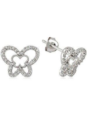 Özcömert Silver Gümüş Çivili Kelebek Küpe